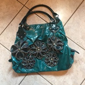 Turquoise flower purse